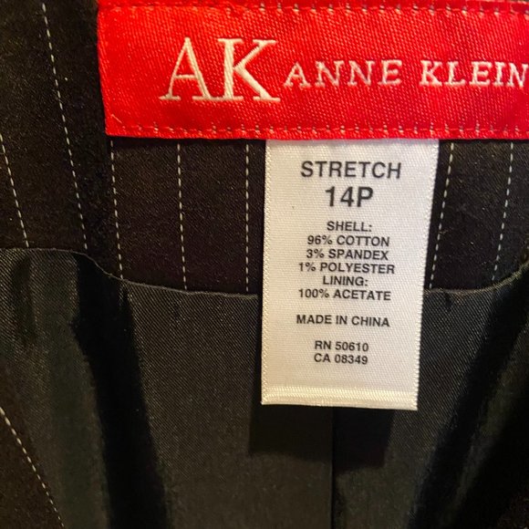 Anne Klein Black Pinstripe Blazer - Picture 2 of 6